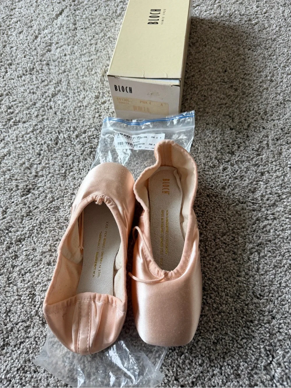 Bloch Kids Ballet Sonata Pointe Shoes in Pink 4A